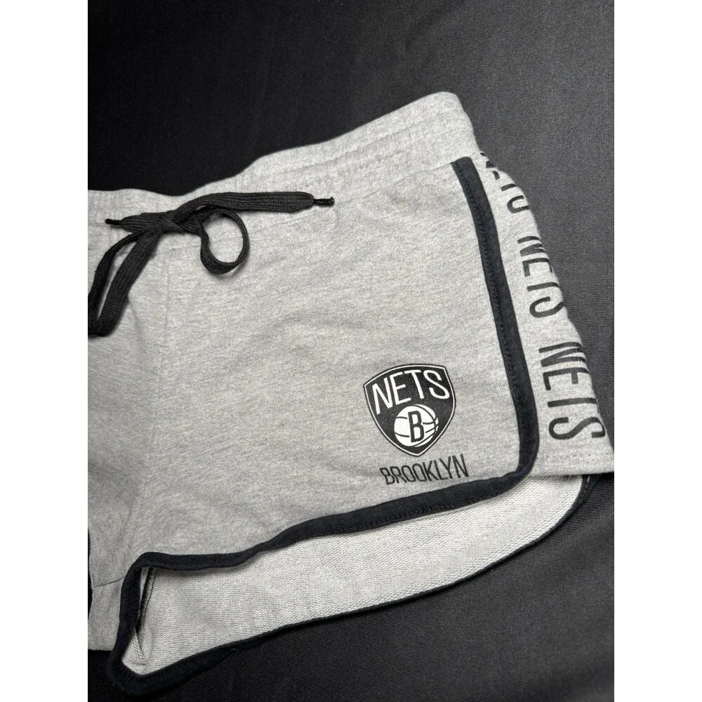 Y2K NBA New York Brooklyn Nets Micro Sweat Shorts Grey Small Basketball Flirty